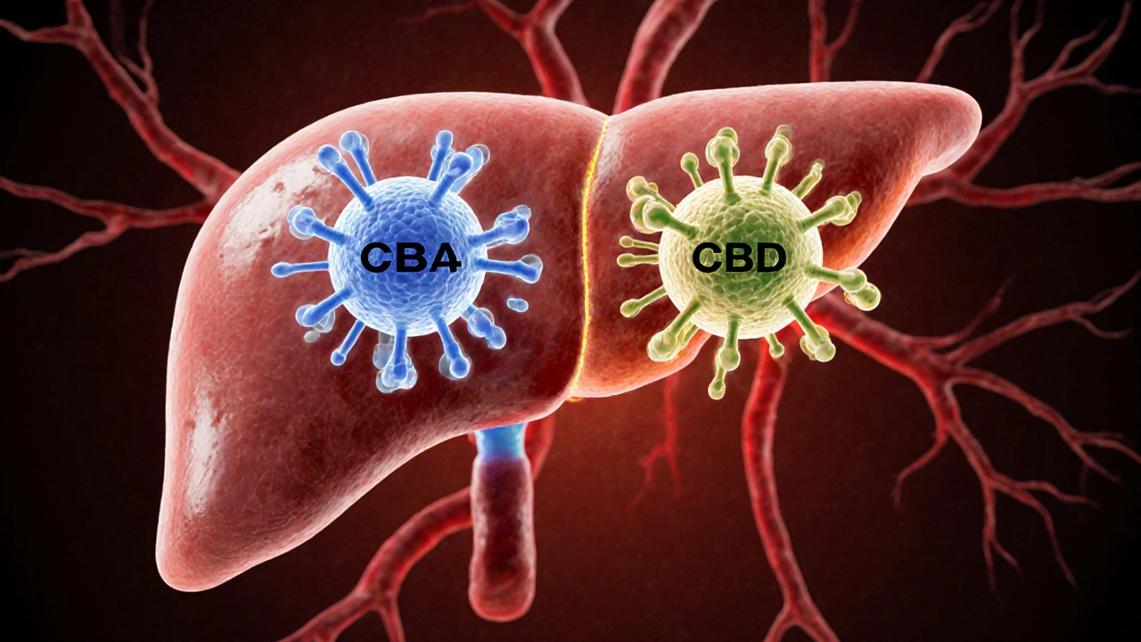 Molekulare Darstellung von CBD, das das Abbauenzym für Viagra blockiert.