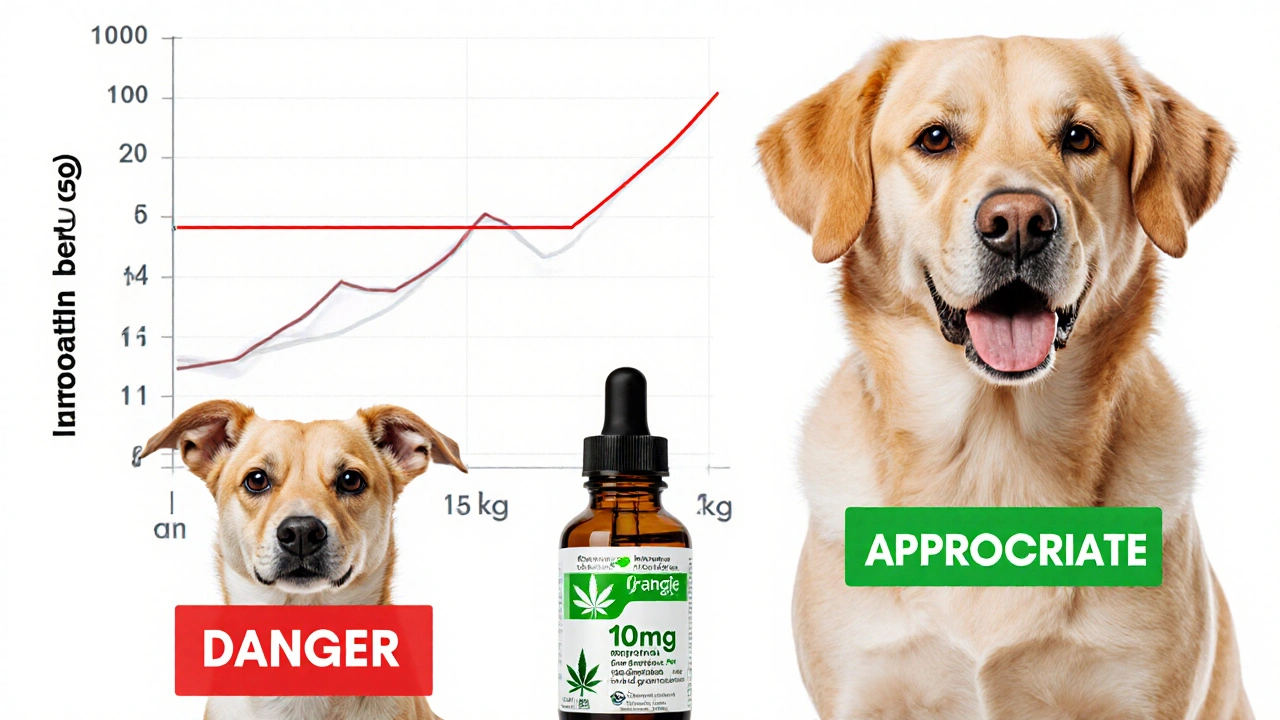 Zwei Hunde vergleichen die Wirkung von 10 mg CBD je nach Gewicht.