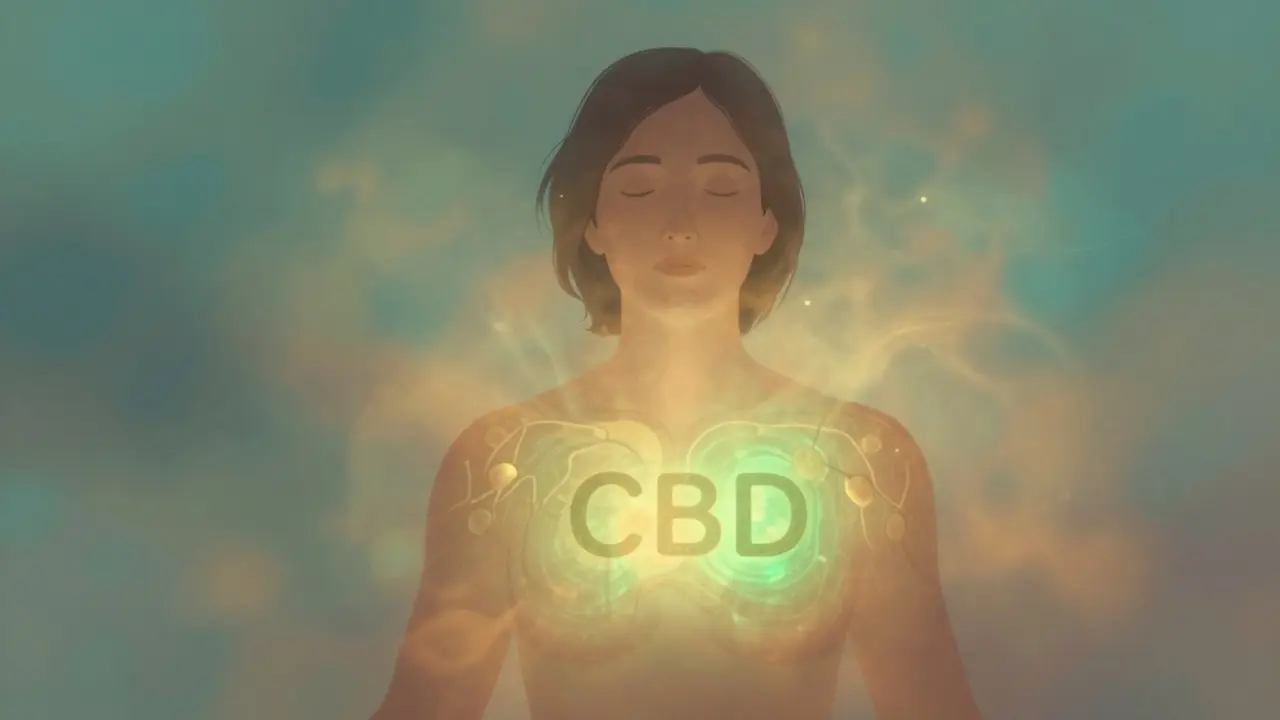 Konzeptuelle Darstellung von Entspannung und innerer Ruhe durch CBD.