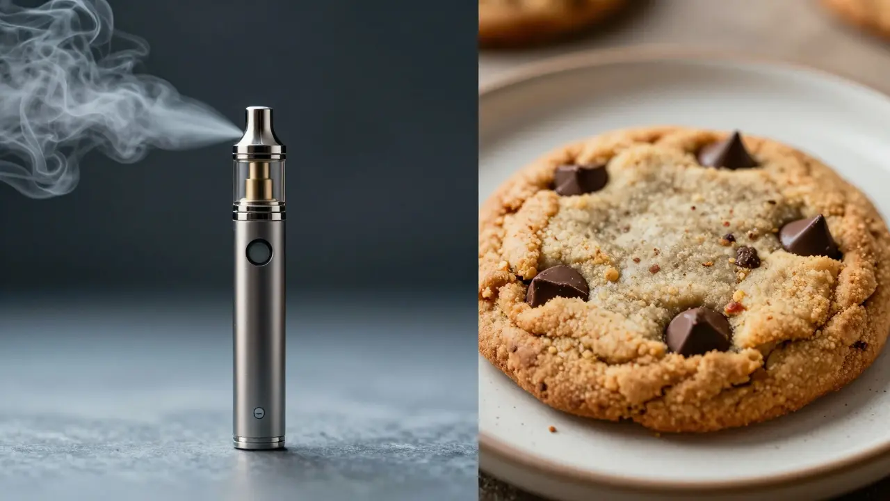 Vergleich zwischen einem CBD-Vape und einem CBD-Keks