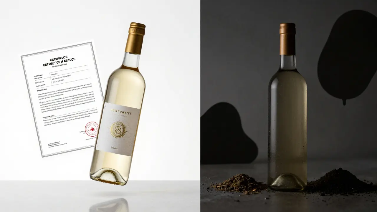 Kontrast zwischen geprüftem CBD-Wein und kontaminierten Produkten