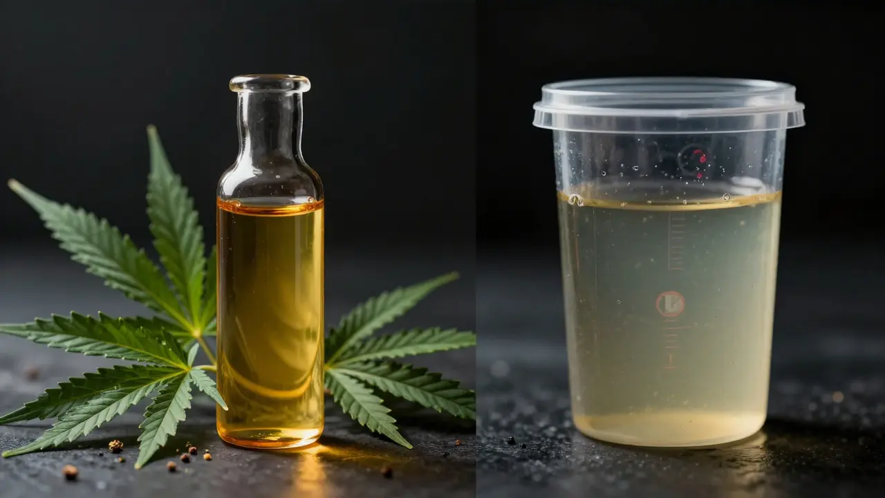 Vergleich von reinem CBD-Öl und kontaminiertem Produkt