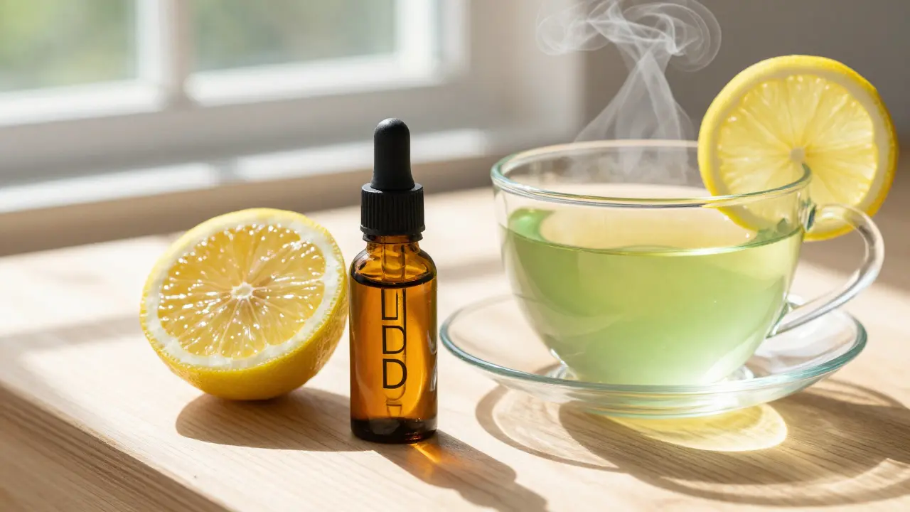 Zitrusfrüchte, CBD-Öl und grüner Tee als natürliche Hilfe