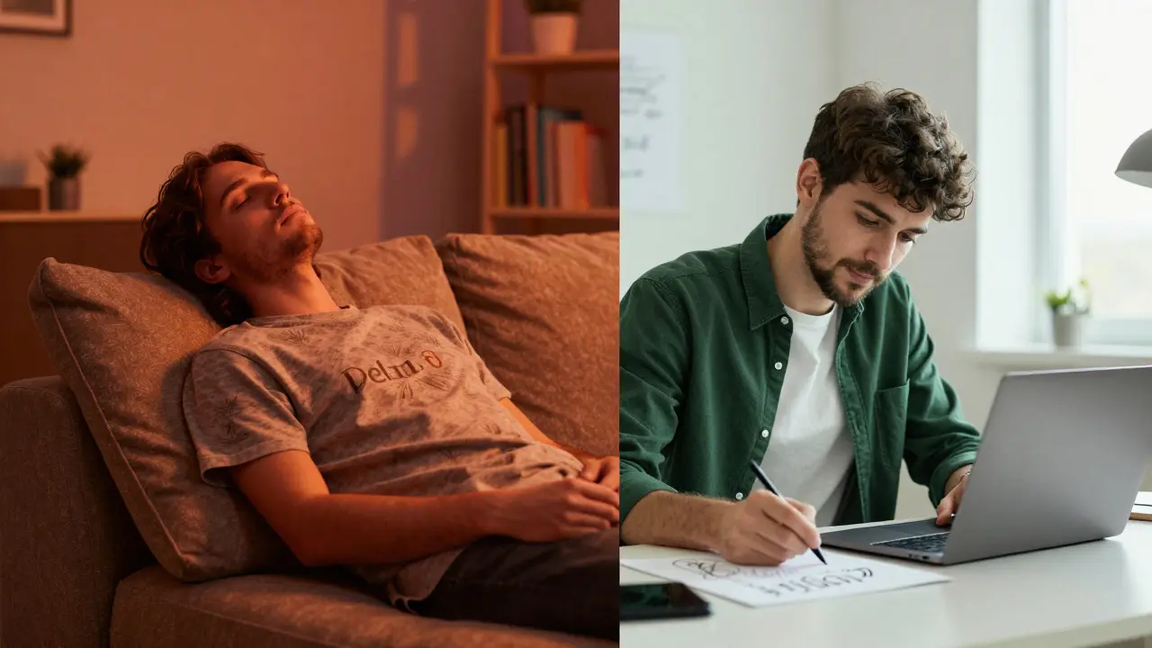 Entspannung am Abend versus kreativer Fokus am Tag durch Cannabinoide